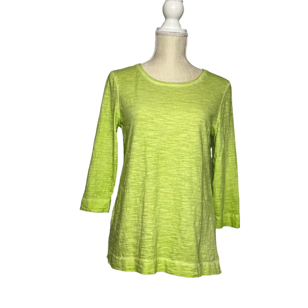 Chico's 3/4 length Sleeve Green Blouse Top Size 0